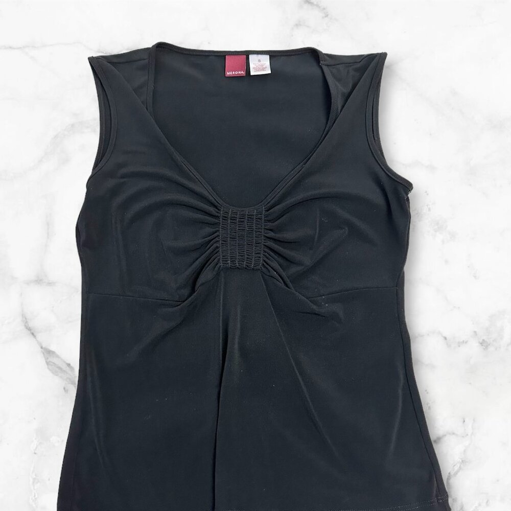 Merona Women Black Top Size Small Sleeveless Casual Pre-owned